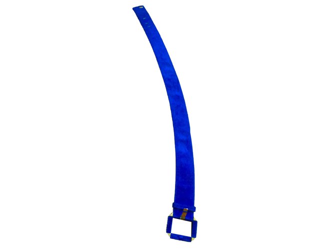 Yves Saint Laurent cinturón Azul marino Gamuza  ref.40398