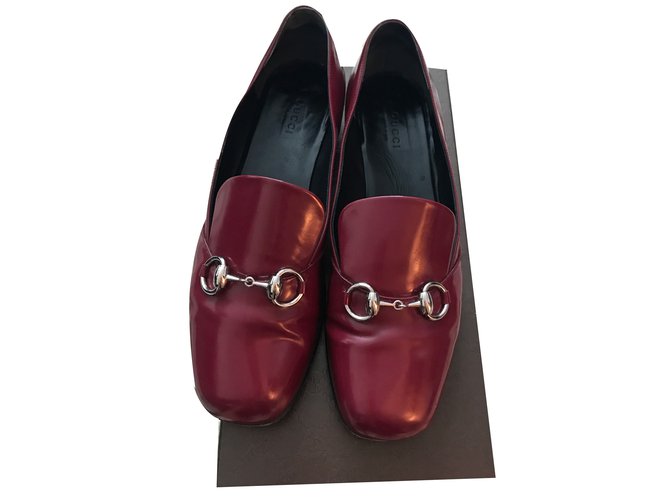 Gucci Horsebit Loafers Cuir vernis Bordeaux  ref.40416
