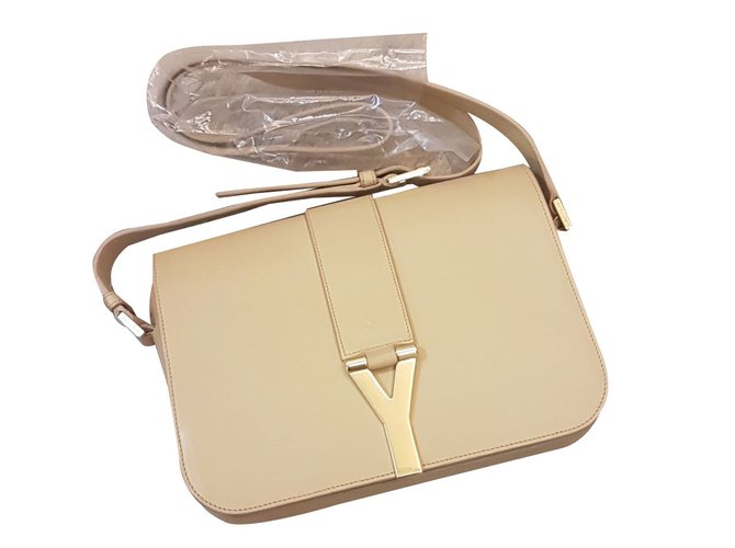 Yves Saint Laurent Chyc Bege Couro  ref.40443