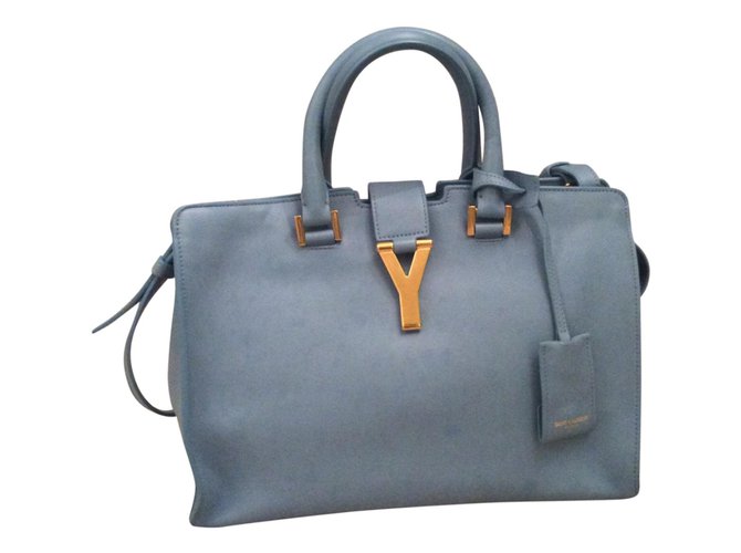 Yves Saint Laurent Handbags Blue Patent leather  ref.40449