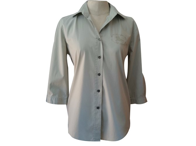 Burberry Popeline-Hemd aus Baumwolle Grün  ref.40457