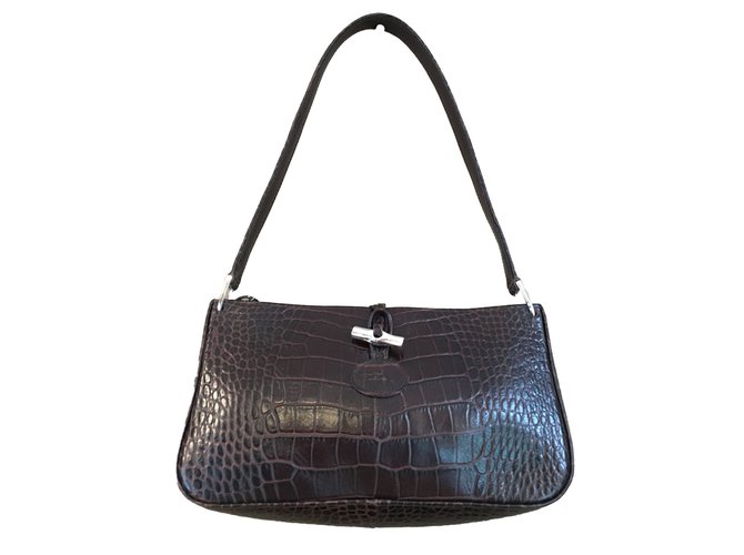 Longchamp Handbag Brown Leather  ref.40478