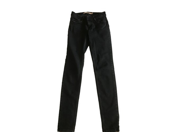 Zara Jeans Black Cotton  ref.40517