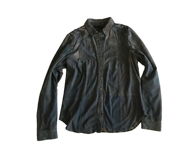 Goosecraft Wildlederhemd Blau Größe M