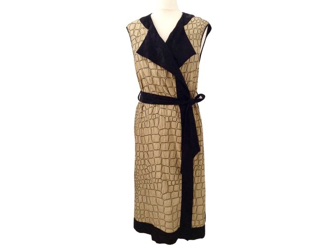 Dries Van Noten dress / coat / jacket / long kimono Black Silk  ref.40537