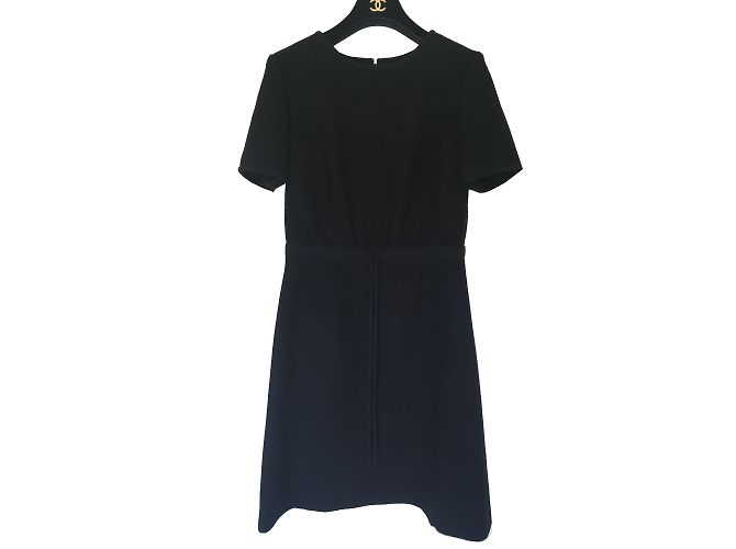Chanel Kleid Schwarz Wolle
