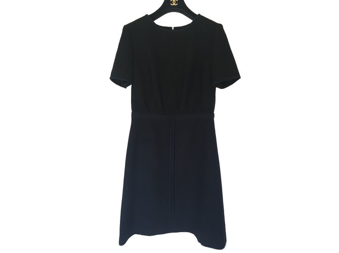 Chanel Dress Black Wool  ref.40553