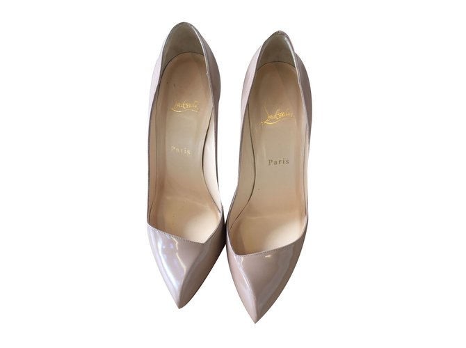 Christian Louboutin Corneille Bege Couro  ref.40579