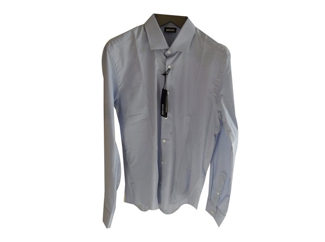 Camisa slim fit casual azul claro de Just Cavalli Men Algodón  ref.40592