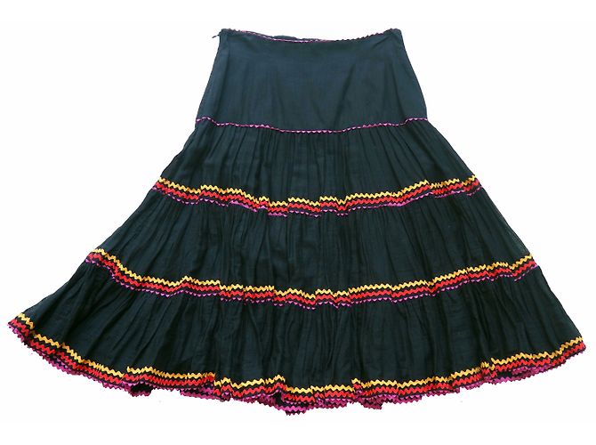 Gonna Kenzo nera e multicolore in cotone Nero