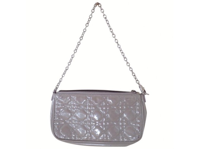 Dior Clutch bag Grey Varnish  ref.40611