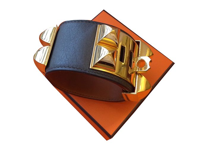 Hermès COLLIER DE CHIEN HERMES ETAIN Dark grey