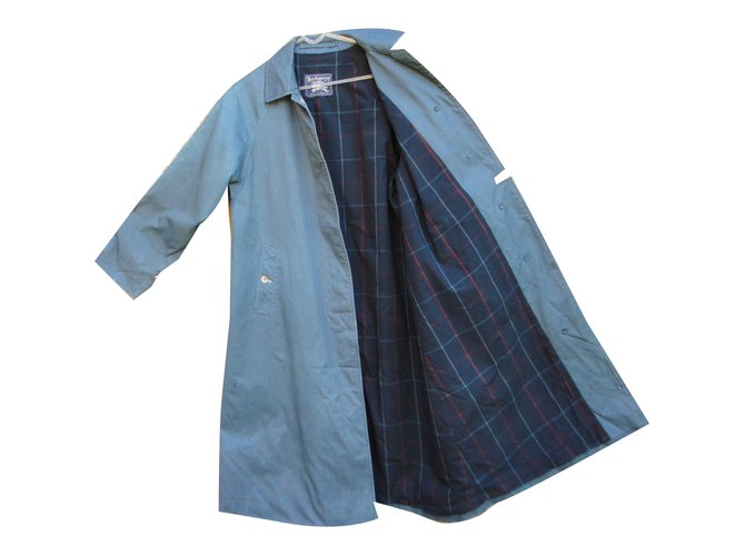 Burberry Trench coat Blue Cotton  ref.40690