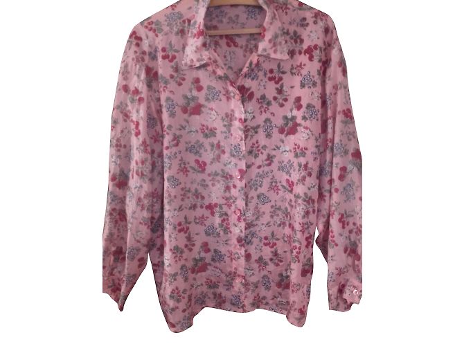 Autre Marque Camicetta di seta con stampa frutti rossi Multicolore