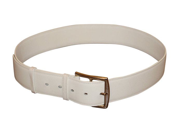 Hermès Belt Etrivière White Leather  ref.40803