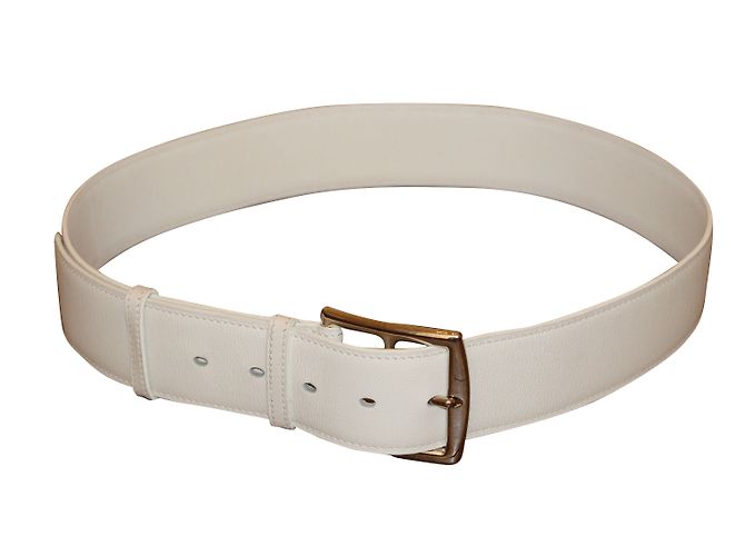 Hermès Gürtel Etrivière Weiß Leder