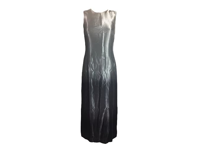 Autre Marque Caroll Langes ärmelloses Kleid Silber Grau Anthrazitgrau