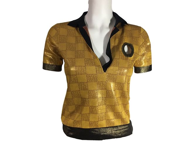 Top de punto de seda Louis Vuitton Dorado S