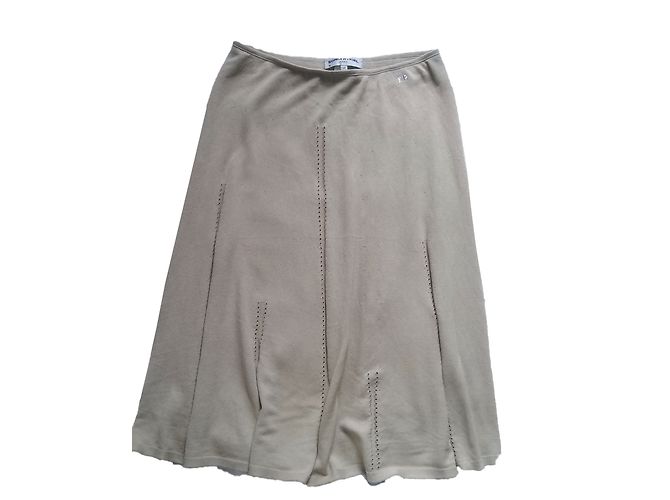 Falda Sonia Rykiel de algodón beige Talla 40