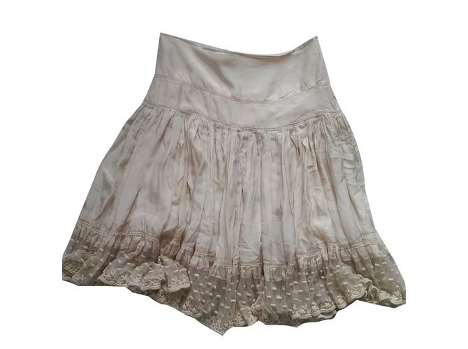 Tara Jarmon Skirt Cream Silk  ref.40884