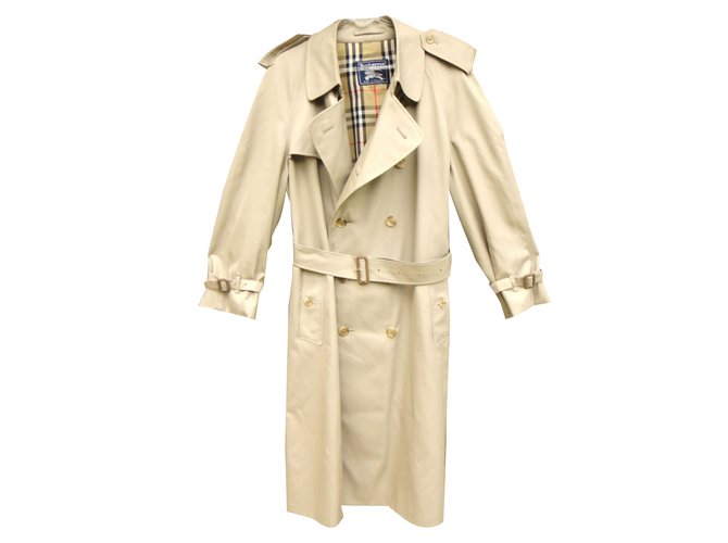 Burberry Trench coat Coton Polyester Beige  ref.40898