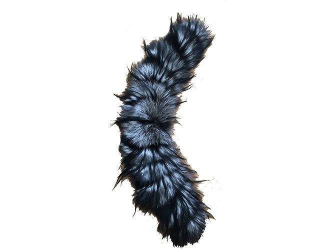 Marina Rinaldi Fox Fur Collar Black Grey White