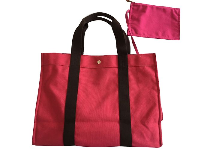 Hermès TOTO Handtasche aus Baumwollcanvas in Pink