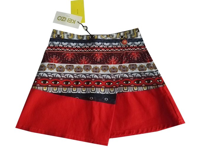 Kenzo Skirts Red Cotton  ref.40974
