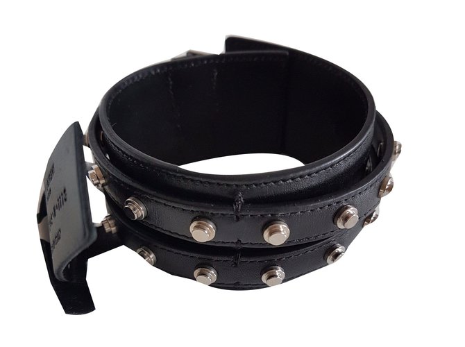 Yves Saint Laurent Bracelet Black Leather  ref.41007
