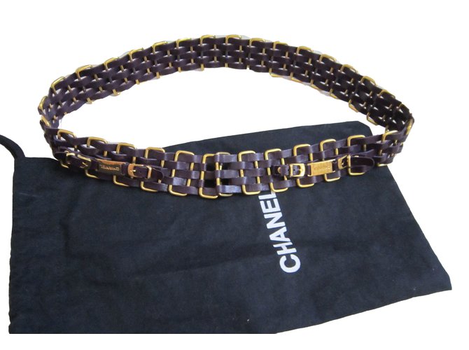 Chanel Belts Purple Leather  ref.41035