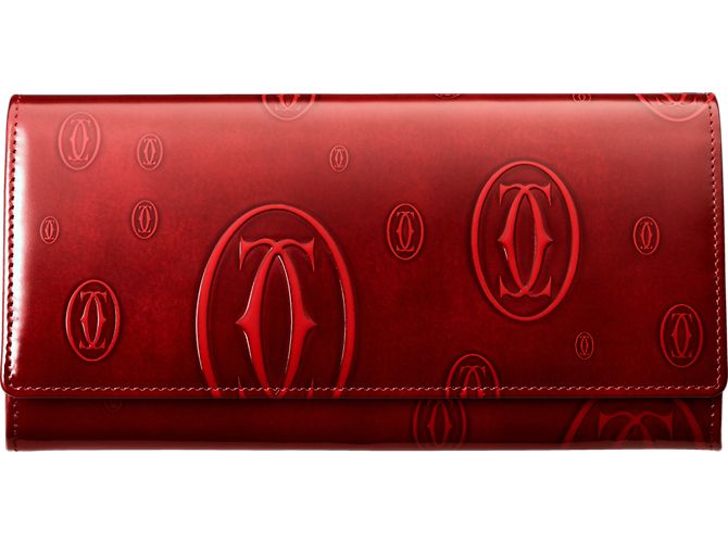 Cartier Feliz cumpleaños billetera Burdeos