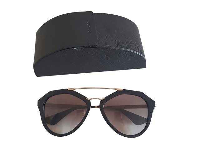 Prada Sunglasses Black Steel  ref.41126