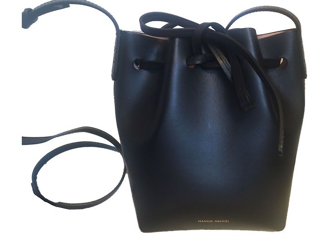 Borsa a secchiello mini Mansur Gavriel nera in pelle Nero