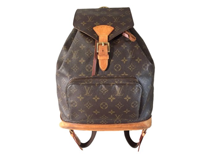 Montsouris Louis Vuitton Backpack Brown Synthetic  ref.41157