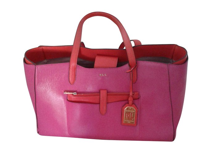 Ralph Lauren Handtasche Pink Leder  ref.41173