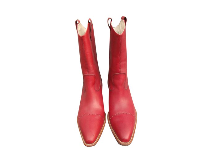 Fratelli Rosseti Ankle Boots Red Leather  ref.41280