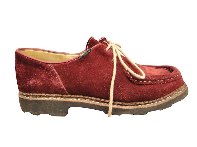 Paraboot Michael Derbys weinrotes Samtleder 4.5UK Bordeaux