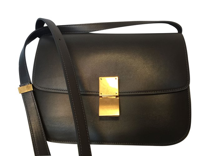 Céline Handbag Grey Leather  ref.41324