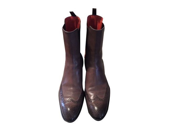 Santoni Ankle Boots Leather  ref.41330