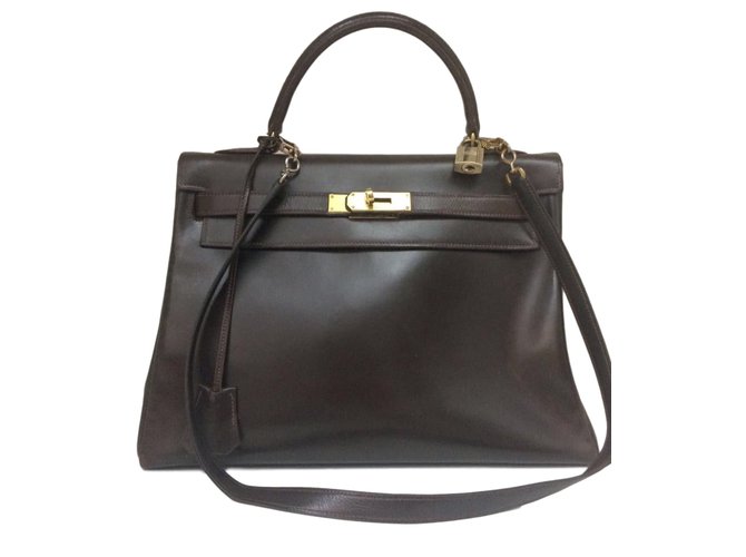 Kelly Hermès Handbags Brown Leather  ref.41335