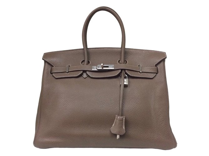 Birkin Hermès Handbag Grey Leather  ref.41338