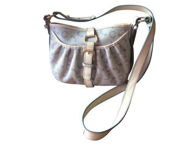 blue and white handbags