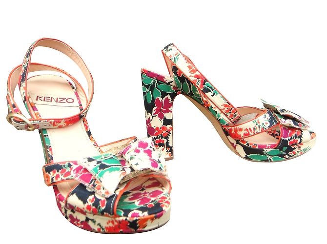 Sandali Kenzo in pelle e tessuto 38 Multicolore