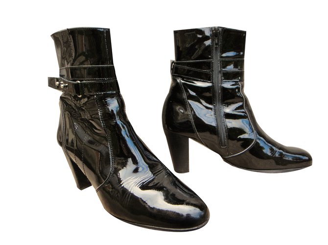 Ann Tuil Ankle Boots Black Patent leather  ref.41425