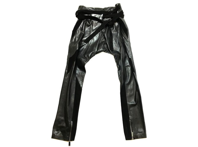 Barbara Bui Pants, leggings Black Leather  ref.41529