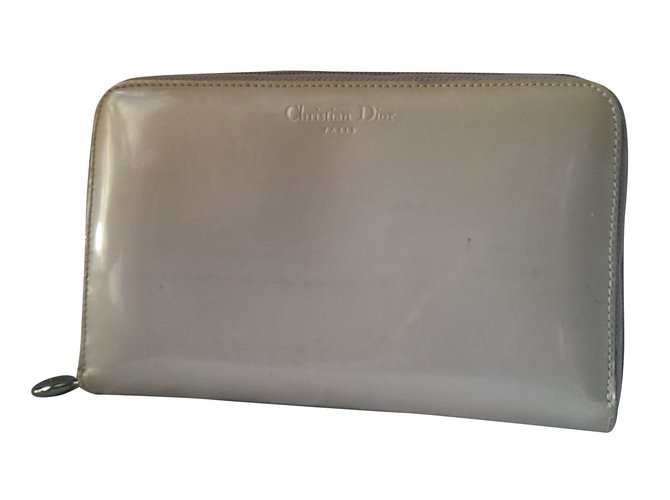 Christian Dior Wallets Pink Beige Patent leather  ref.41557