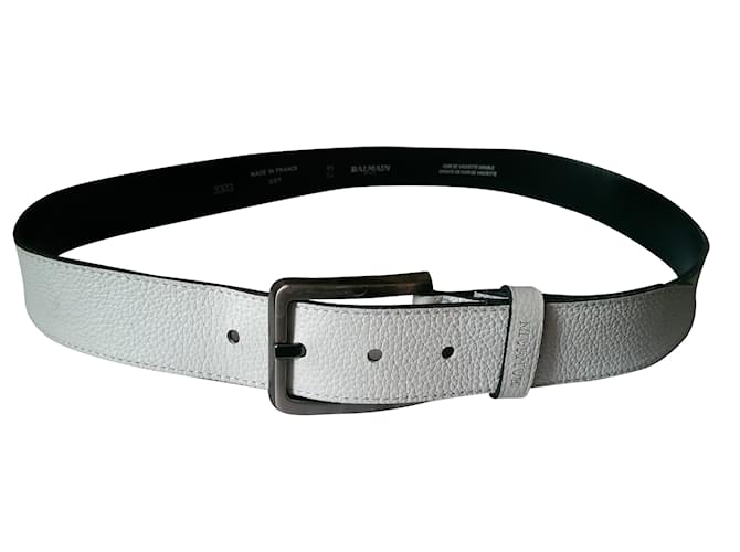 Balmain Belt White Leather  ref.41559