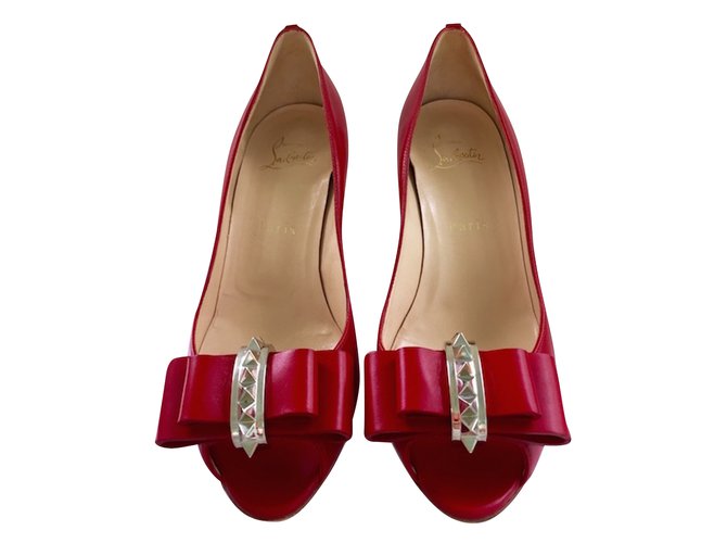Christian Louboutin Couche Nodo Cuir Rouge  ref.41564