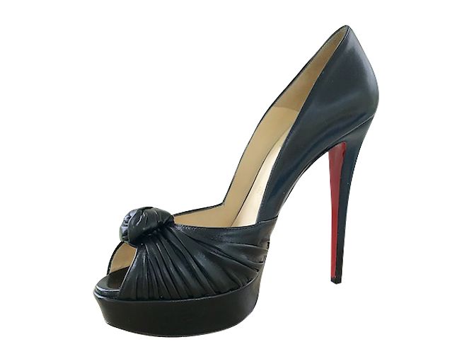 Décolleté Christian Louboutin Greissimo in pelle nera 39FR Nero