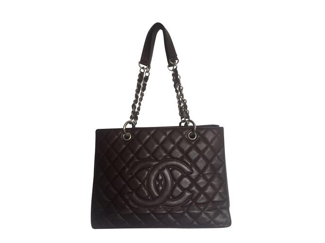 Chanel Shopping tote Brown Leather  ref.41570